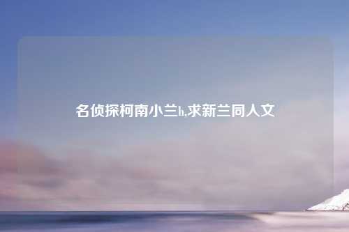 名侦探柯南小兰h,求新兰同人文