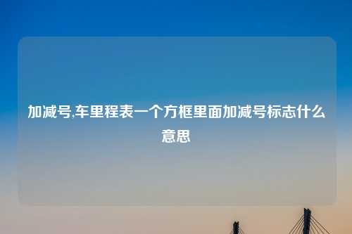 加减号,车里程表一个方框里面加减号标志什么意思