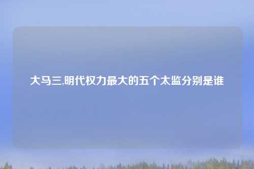 大马三,明代权力最大的五个太监分别是谁