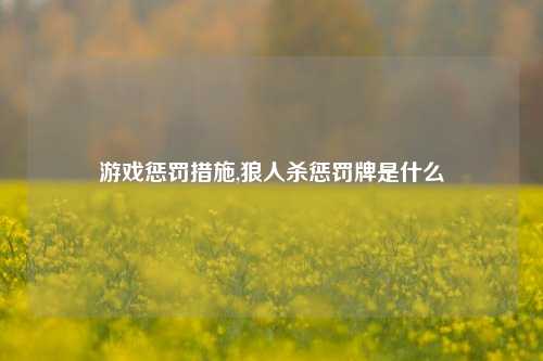 游戏惩罚措施,狼人杀惩罚牌是什么