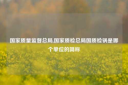 国家质量监督总局,国家质检总局国质检锅是哪个单位的简称