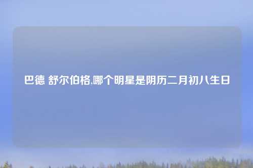 巴德 舒尔伯格,哪个明星是阴历二月初八生日