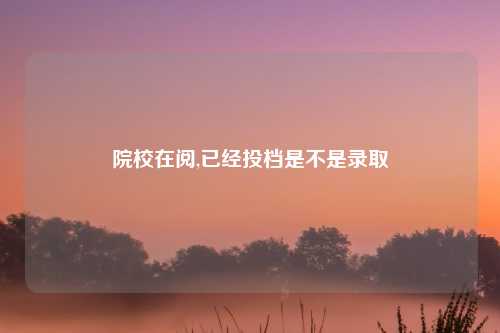 院校在阅,已经投档是不是录取
