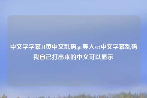 中文字字幕11页中文乱码,pr导入srt中文字幕乱码我自己打出来的中文可以显示