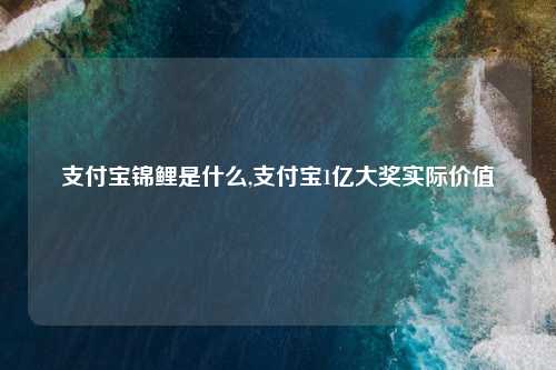 支付宝锦鲤是什么,支付宝1亿大奖实际价值