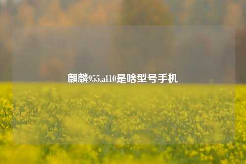 麒麟955,al10是啥型号手机