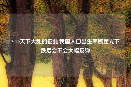 2020天下大乱的征兆,我国人口出生率断崖式下跌后会不会大幅反弹