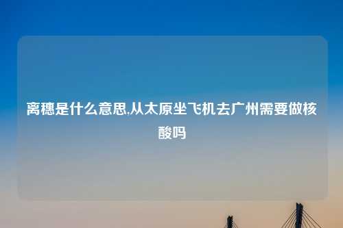 离穗是什么意思,从太原坐飞机去广州需要做核酸吗