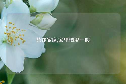 苔花家庭,家里情况一般