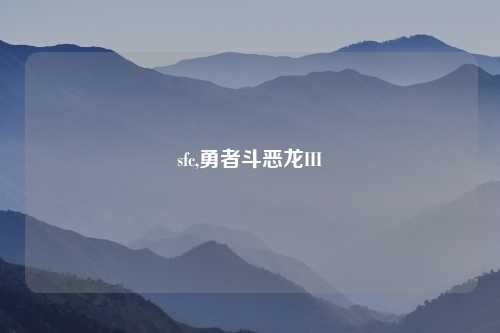 sfc,勇者斗恶龙III