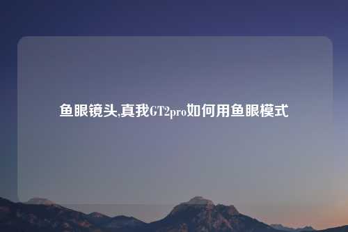 鱼眼镜头,真我GT2pro如何用鱼眼模式