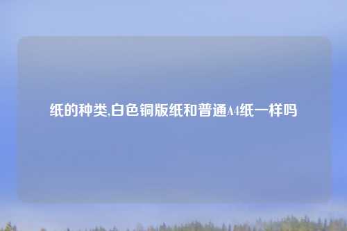 纸的种类,白色铜版纸和普通A4纸一样吗