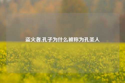 盗火者,孔子为什么被称为孔圣人