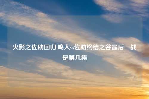 火影之佐助回归,鸣人vs佐助终结之谷最后一战是第几集