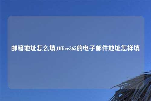 邮箱地址怎么填,Office365的电子邮件地址怎样填