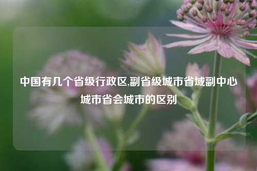 中国有几个省级行政区,副省级城市省域副中心城市省会城市的区别