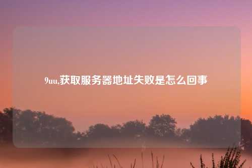 9uu,获取服务器地址失败是怎么回事