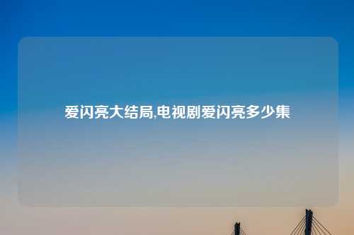 爱闪亮大结局,电视剧爱闪亮多少集
