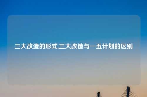 三大改造的形式,三大改造与一五计划的区别