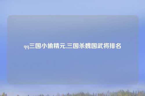 qq三国小偷精元,三国杀魏国武将排名