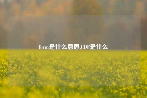 form是什么意思,CDF是什么