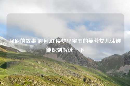 屈原的故事 跳河,红楼梦里宝玉的芙蓉女儿诔谁能深刻解读一下