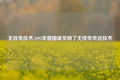 无线电技术,1895年俄国谁发明了无线电传送技术