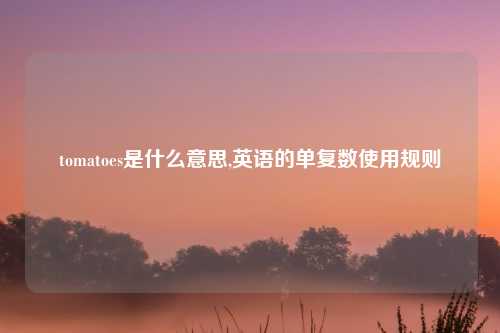 tomatoes是什么意思,英语的单复数使用规则