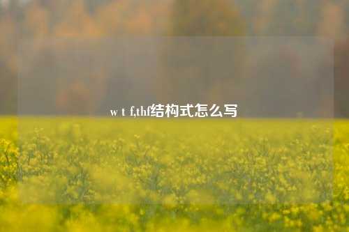 w t f,thf结构式怎么写