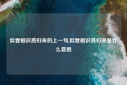 似曾相识燕归来的上一句,似曾相识燕归来是什么意思