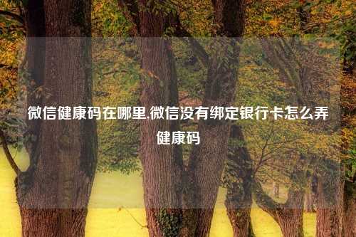 微信健康码在哪里,微信没有绑定银行卡怎么弄健康码
