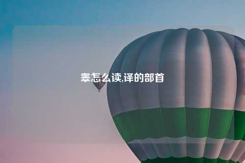 睾怎么读,译的部首