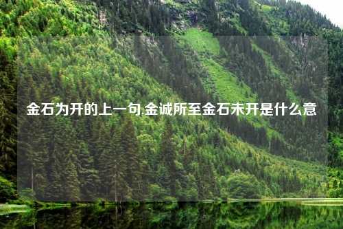 金石为开的上一句,金诚所至金石未开是什么意