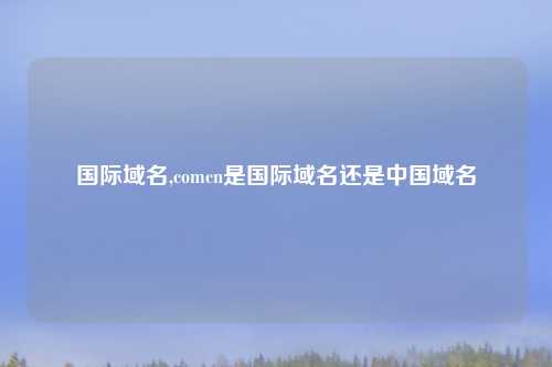 国际域名,comcn是国际域名还是中国域名