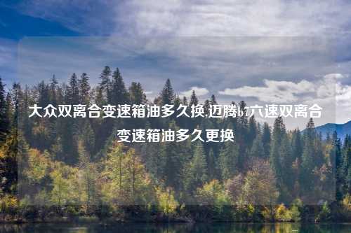 大众双离合变速箱油多久换,迈腾b7六速双离合变速箱油多久更换