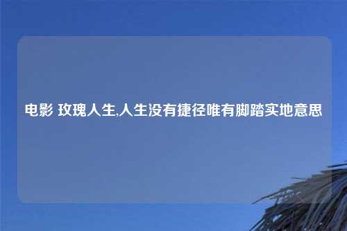 电影 玫瑰人生,人生没有捷径唯有脚踏实地意思