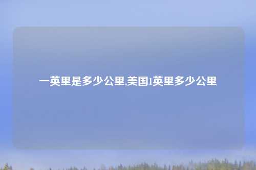 一英里是多少公里,美国1英里多少公里
