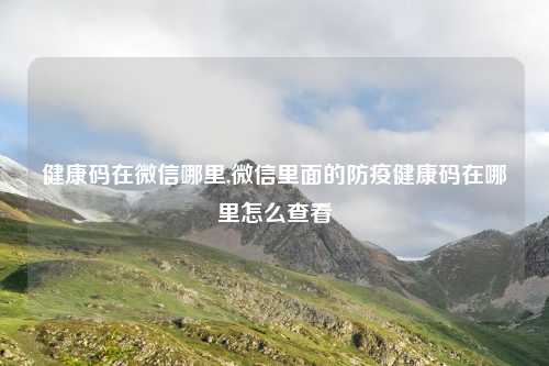健康码在微信哪里,微信里面的防疫健康码在哪里怎么查看
