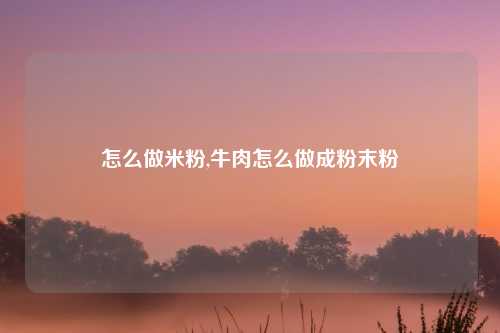 怎么做米粉,牛肉怎么做成粉末粉