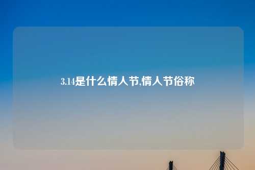 3.14是什么情人节,情人节俗称
