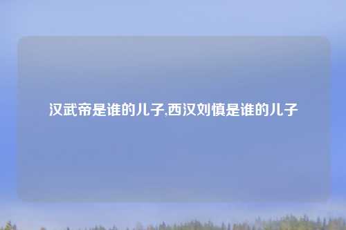 汉武帝是谁的儿子,西汉刘慎是谁的儿子