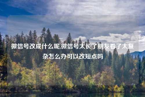 微信号改成什么呢,微信号太长了朋友看了太复杂怎么办可以改短点吗