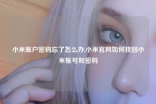 小米账户密码忘了怎么办,小米官网如何找回小米帐号和密码