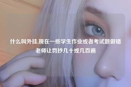 什么叫外挂,现在一些学生作业或者考试题做错老师让罚抄几十或几百遍