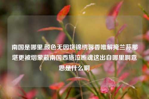 南国是哪里,颜色无因饶锦绣馨香唯解掩兰荪那堪更被烟蒙蔽南国西施泣断魂这出自哪里啊意思是什么啊