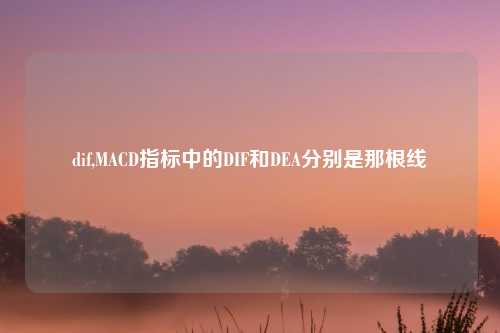 dif,MACD指标中的DIF和DEA分别是那根线