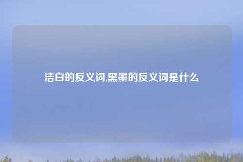 洁白的反义词,黑墨的反义词是什么