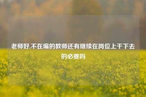 老师好,不在编的教师还有继续在岗位上干下去的必要吗