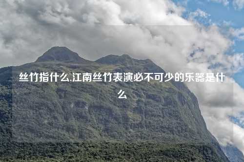 丝竹指什么,江南丝竹表演必不可少的乐器是什么