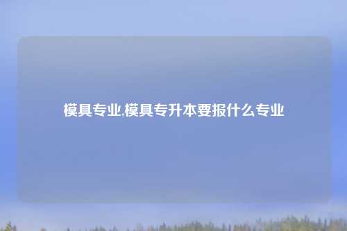 模具专业,模具专升本要报什么专业